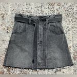 Free People WE THE FREE by  East Of Eden Paperbag Mini Denim Skirt size 30 gray Photo 5