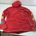 Boho Women Patchwork Peace Hippie Zip Up Red Hoodie Jacket Nepal LG Festival Photo 4