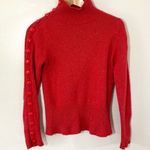 Anthropologie Moth Red Button Sleeve Knit Sweater Photo 0