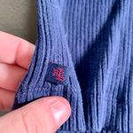 Ralph Lauren Lauren  Navy Ribbed Knit Tie-Front Sweater Shirt Size Large Photo 3
