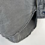 Anthropologie  Pilcro Size XS Juni Ruffled Denim Button Down Shirt Chambray Black Photo 5