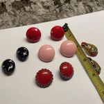 Lot of 5 Vintage /Modern Costume Earrings Clip On Screw On Pink Red Black Etc Photo 2