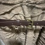 Three Pink Hearts  Ruched Brown Dress with Belt, Size L Photo 4