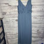 David's Bridal  Long Mesh Dress with Cowl Back Detail STYLE# F15933 18 Photo 2