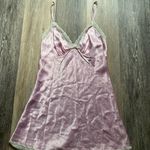 Vintage‎ Y2K Pink Silk Polka Dot Dainty Lace Slip Chemise Nightgown Dress Medium Photo 1