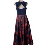 Black Halo EVE navy and red hi low bottom black tie event gown sz 2 Photo 1