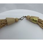 Bamboo Handmade Beaded Necklace‎ Lightweight  Wood Carved Choker Boho Style Photo 2