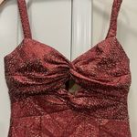 Monique Lhuillier ML Red Metallic High Low Gown Size 6 US $595 Photo 4