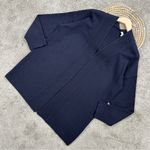 Vince  Women’s Rib Placket Wool Cashmere Open Front Cardigan Sweater in Navy L Photo 0
