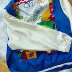 Vintage Mureli Silk Golf On The Green Graphic Bomber Jacket Medium Blue Photo 4