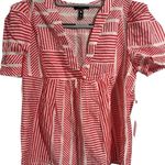 AQUA  Striped V Neck Top Photo 0