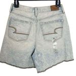 American Eagle New Rainbow embroidery High rise acid wash shorts light blue sz 6 Photo 0