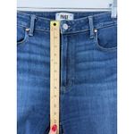 Paige Claudine Bootcut Jeans Size 32 Dark Wash Raw Hem Stretch Denim Photo 8