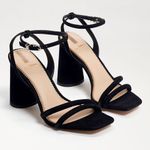 Sam Edelman  Kia Sandals in Black Suede 8 With Box Womens High Heels Photo 0