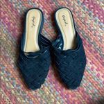 Qupid BLACK SUEDE WOVEN MULE SANDALS Photo 0