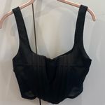 Black corset crop top with mesh insets, size M Size M Photo 0
