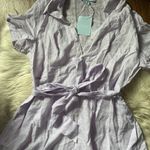 Hill House  The Laura Dress In Lilac Striped Lenin Photo 3