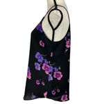 Bar III Medium Top Floral Lined Spaghetti Straps Scoop Neck Curved Hem Black Photo 4