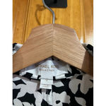 Michael Kors Collection Black White Floral Cotton Shirt Dress Ruffle Hem Size 0 Photo 1