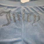 Juicy Couture Y2K OG Bling Logo Velour Track Pants Pastel Turquoise Size XL Photo 7