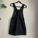Forever 21  Black Faux Suede Overall Mini Dress Size Medium Photo 6