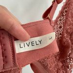 Lively Rose Lace Unpadded Sheer Bralette Women's Size Large Pink Photo 3