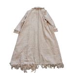 Pink White Plaid Tweed Fringe Duster Coat Jacket Women's 2XL Size undefined Photo 1