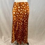 Bardot  Mayah spliced rust and white scratch print satin midi slip skirt size 6 Photo 1