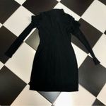 Dzhavael Couture Stretchy Mini Dress Long Sleeve Studded Beaded Unique European Black Size 10 Photo 2
