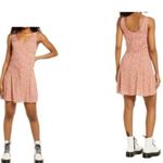 BP NWT Nordstrom Button Front Allison Dress Tan Pink Floral- Size Medium Photo 1