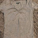 Wild Fable Gray Short Sleeve Crop Too With Clinched Top Photo 0