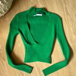 ZARA Green Ribbed Women's Sweater Photo 0