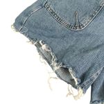 ZARA High Waisted Denim Shorts Paperbag Waist Frayed Hem Size 0 Blue BOHO Photo 5