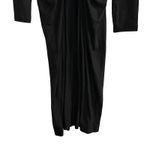 BCBGMAXAZRIA  Black Long Sleeve V Neck Twist Front Midi Dress Women's Size L Photo 2