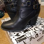 Bamboo Black Bootie Heels Photo 2