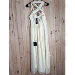 Lulus NWT  Irresistibly Darling Ivory Chiffon Midi Dress and Scarf Set Gala Sz M Photo 6