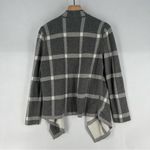 Chico's Reversible Windowpane-Print Cardigan Draped Open Front Long Sleeve Photo 7