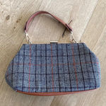 Plaid Handbag in Brown Faux Leather and Grey Photo 0