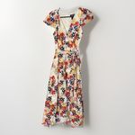 DKNY  Floral Wrap Midi Dress Womens‎ Sz 6 Blush Pink Fairycore Feminine Dainty Photo 1