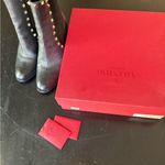 Valentino Garavani Valentino Black and Gold Studded Ankle Boots Photo 2