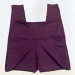 Danskin Women's athletic gym minimalist purple high waisted 7/8 leggings size M Photo 2