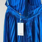 L’IDEE Renaissance Moroccan Blue Pleated Satin Crisscross Halter Mini Dress NWT Size 8 Photo 7