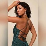 Lulus Photo Finish Forest Green Sequin Lace Photo 7