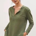 Anthropologie Pilcro Green Split Neck Top Photo 0