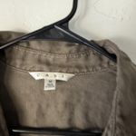 CAbi ‎ Jacket Womens Medium Brown Belted Utility Safari Linen Button Up Pockets Photo 3