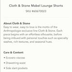 Anthropologie  Cloth & Stone Mabel Lounge Shorts Pearl NEW Photo 7