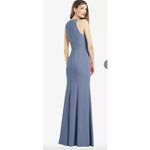 After Six  Dress Womens 8R Larkspur Blue V Neck Keyhole‎ Crepe Trumpet Gown 6821 Photo 1