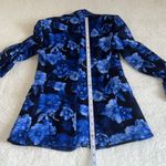 Alice + Olivia  Macey Shawl Collar‎ Floral Blazer Blue Black Size 0 Photo 3