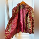 VTG ELLC Luxurious Red and Gold Patterned Blazer size XL Photo 13