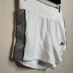 Adidas white and gray high waist elastic band running shorts women's size small Photo 6